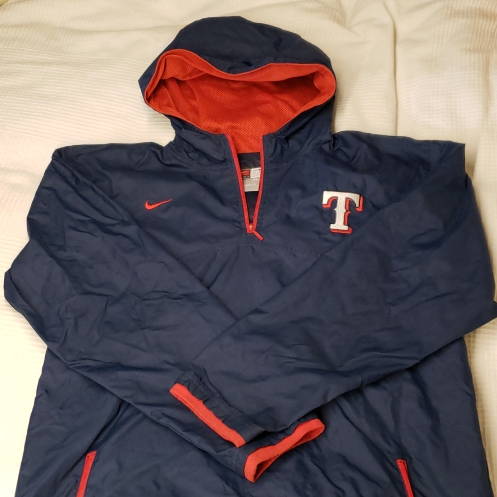 Texas Rangers Nike quarter zip wind breaker sz XL